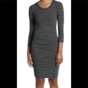 JAMES PERSE Marled Stripe Dress Green/Grey sz 0